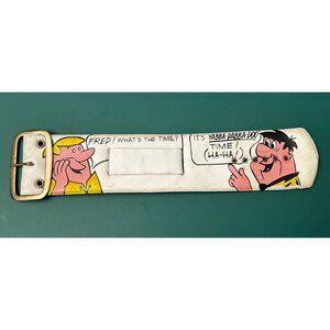 Vintage The Flintstones 1974 Hanna Barbera White Character Watch Band Vogue C37